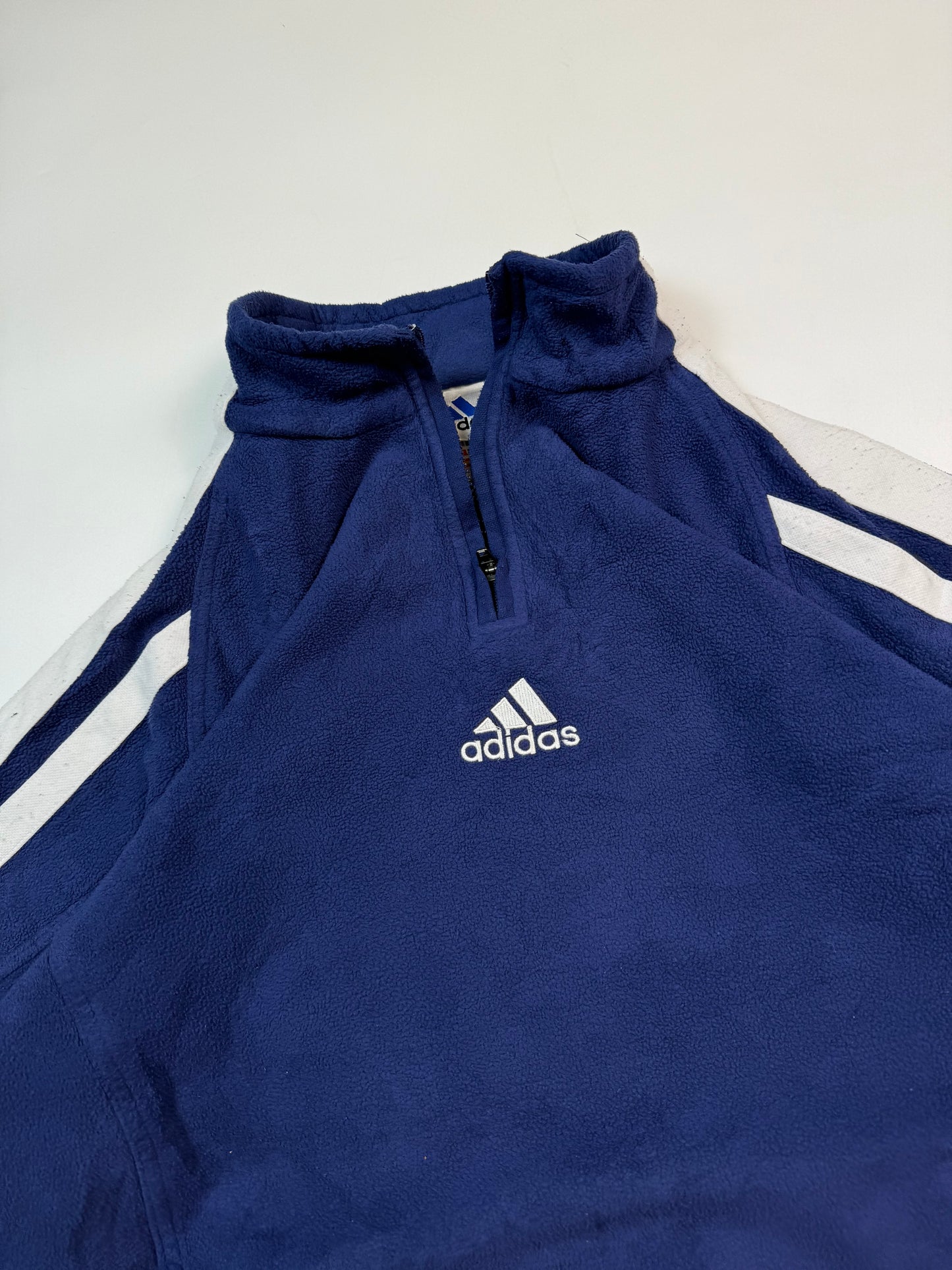 Vintage Adidas centre logo quarter zip fleece (L)