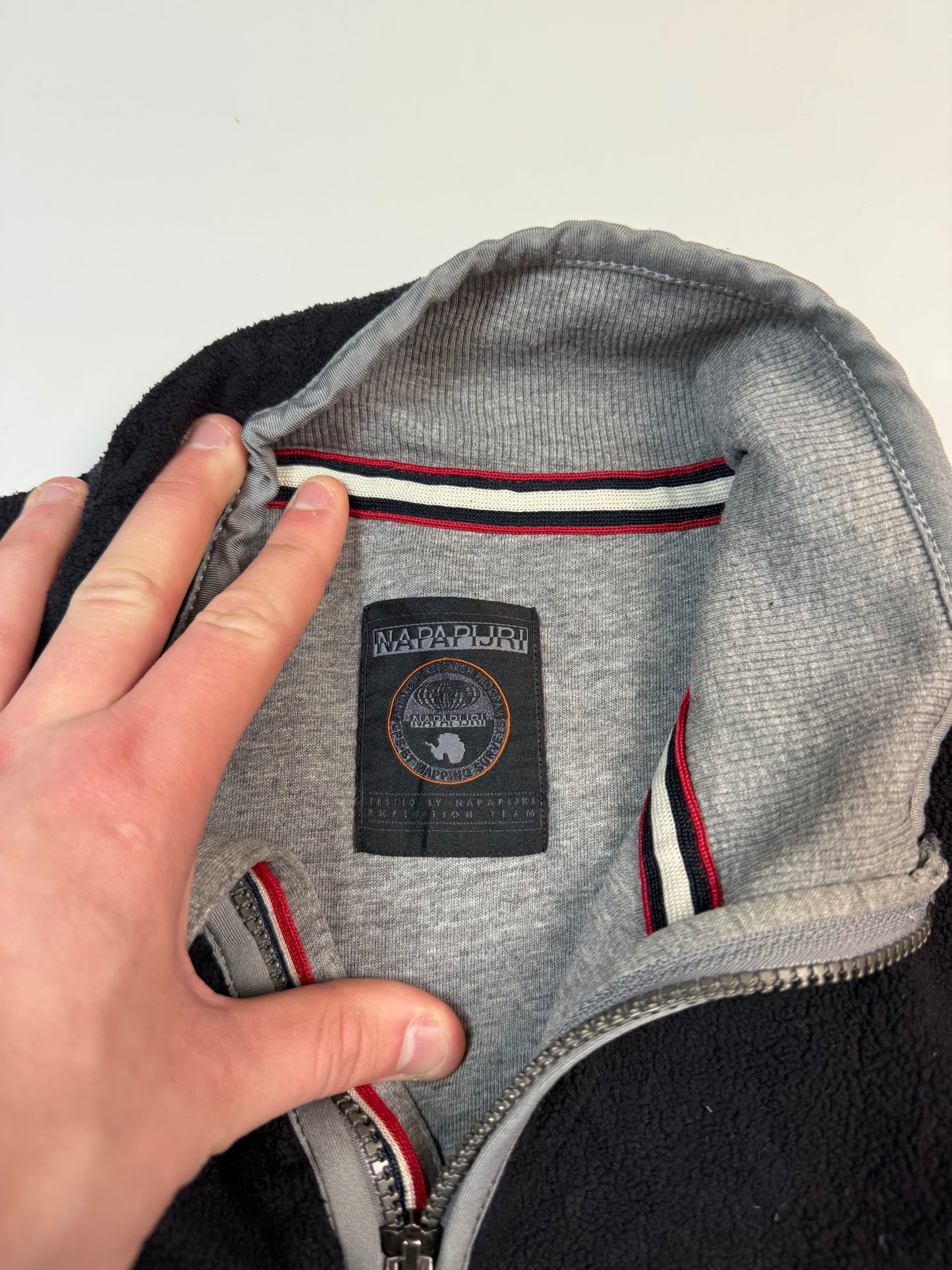 Napapijri spell out quarter zip fleece (M)