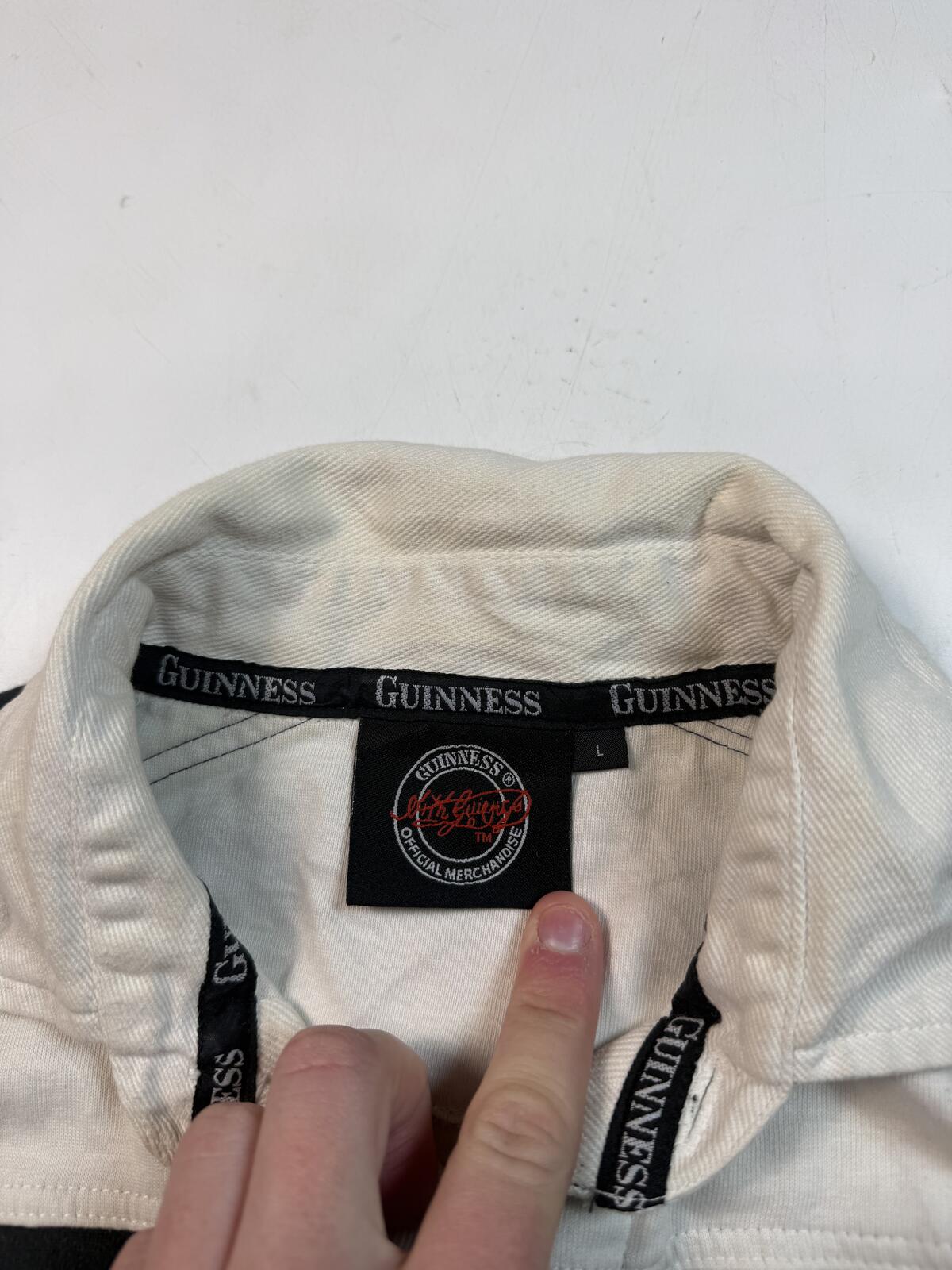 Vintage Guinness striped rugby polo shirt (L)