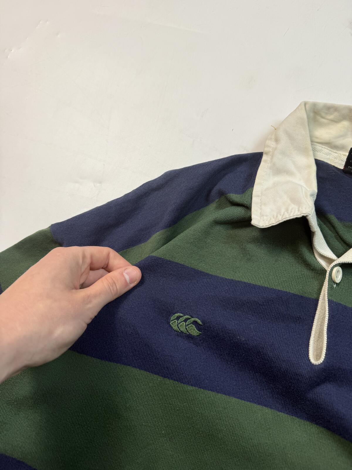 Vintage 90s Canterbury striped rugby polo shirt (XL)