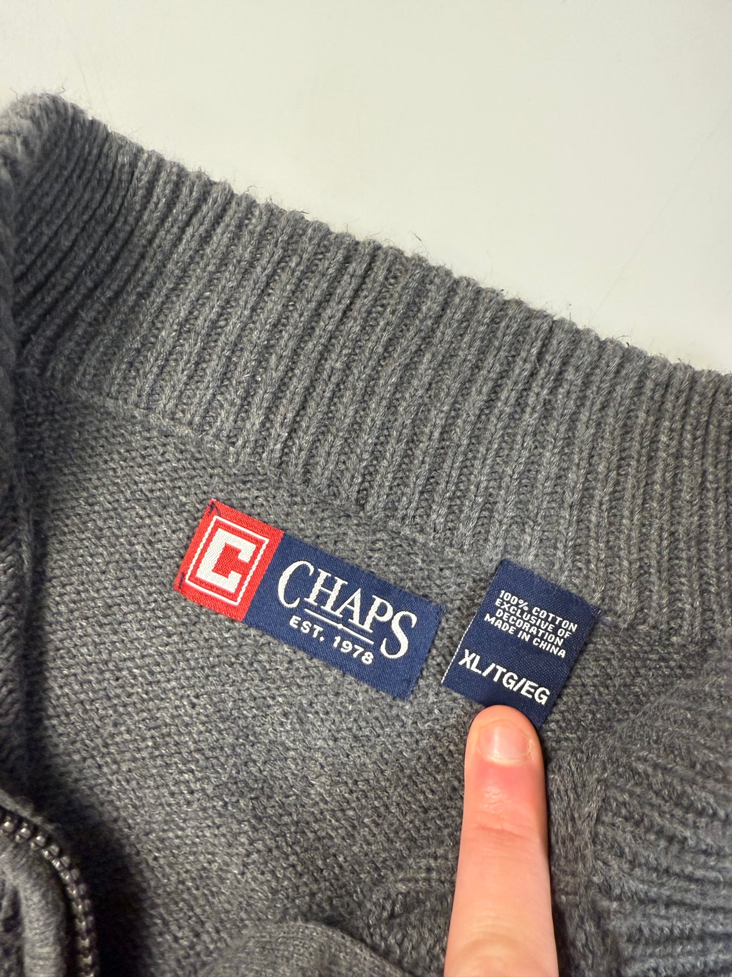 Chaps quarter zip ribbed knit sweater (XL)