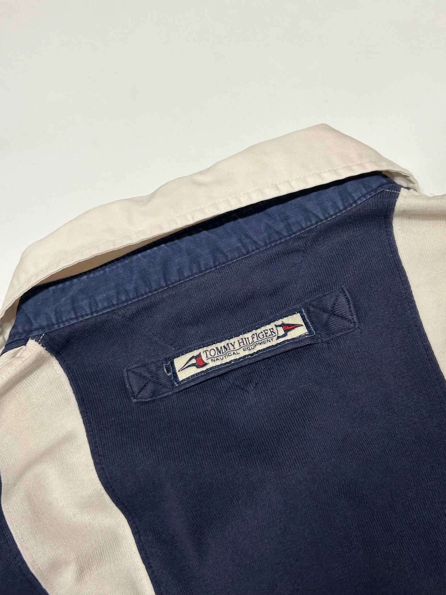 Vintage 90s Tommy Hilfiger striped rugby polo (XXL)