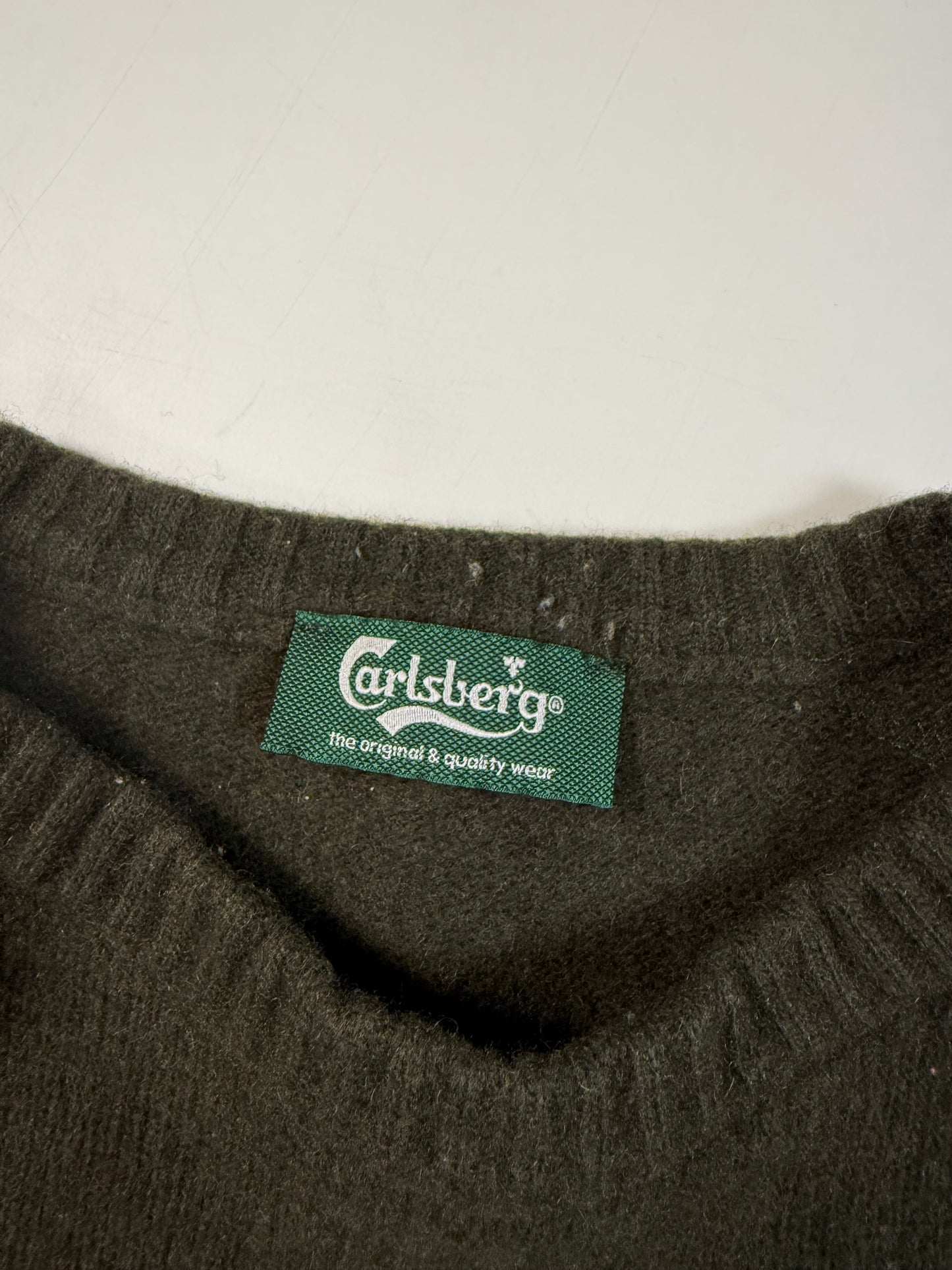 Vintage Carlsberg spell out knit sweater (XL)