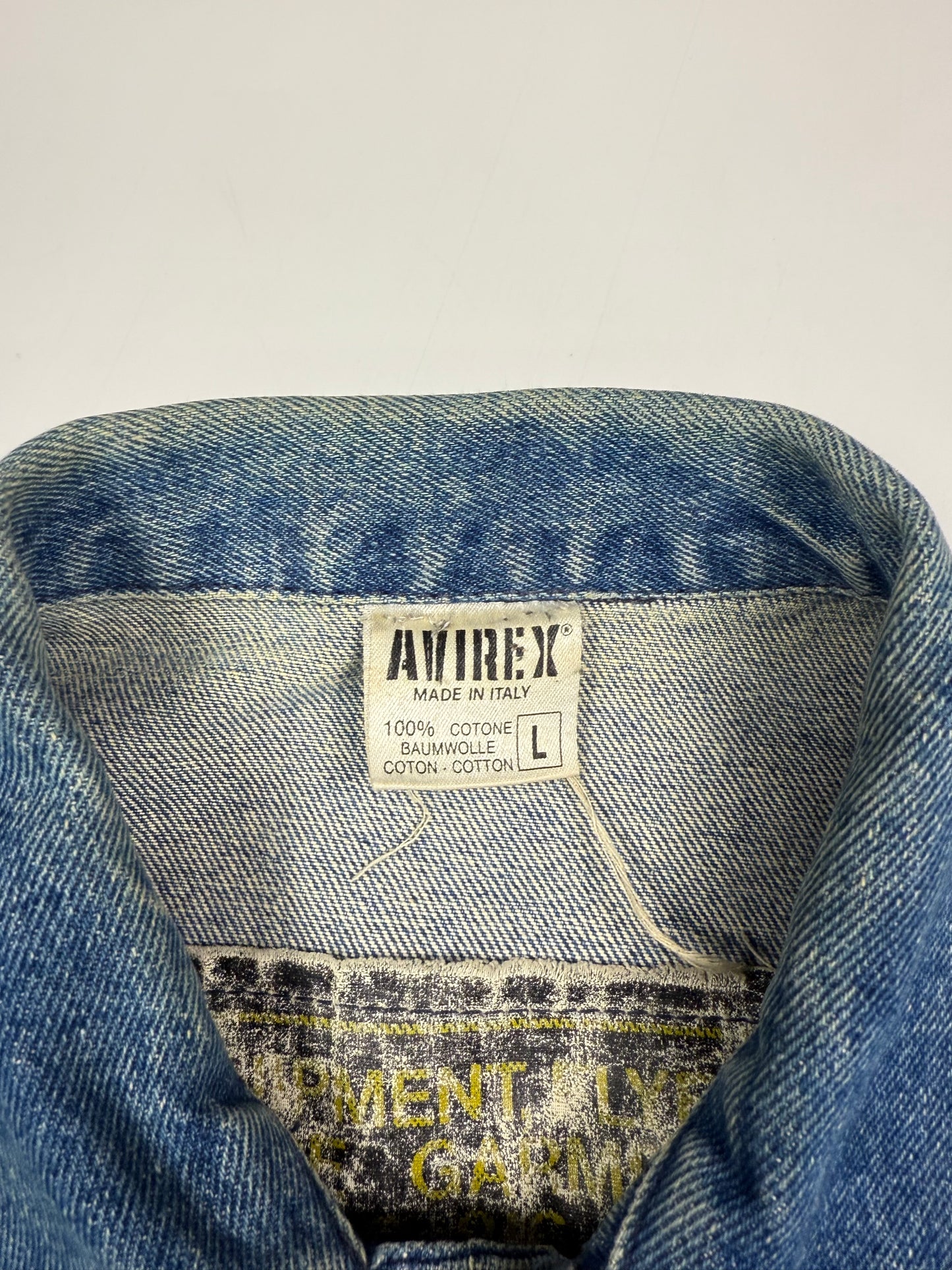 Vintage Avirex USA denim vest jacket (L)