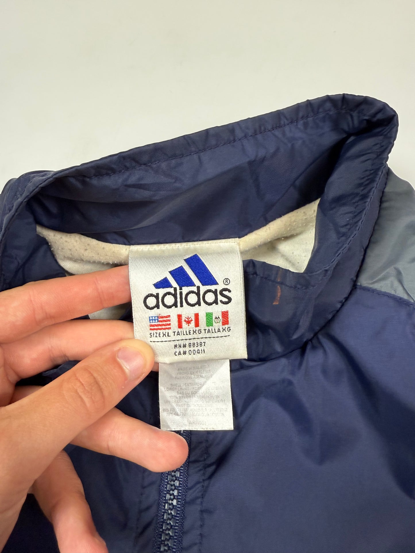 Vintage 90s Adidas windbreaker shell jacket (XL)