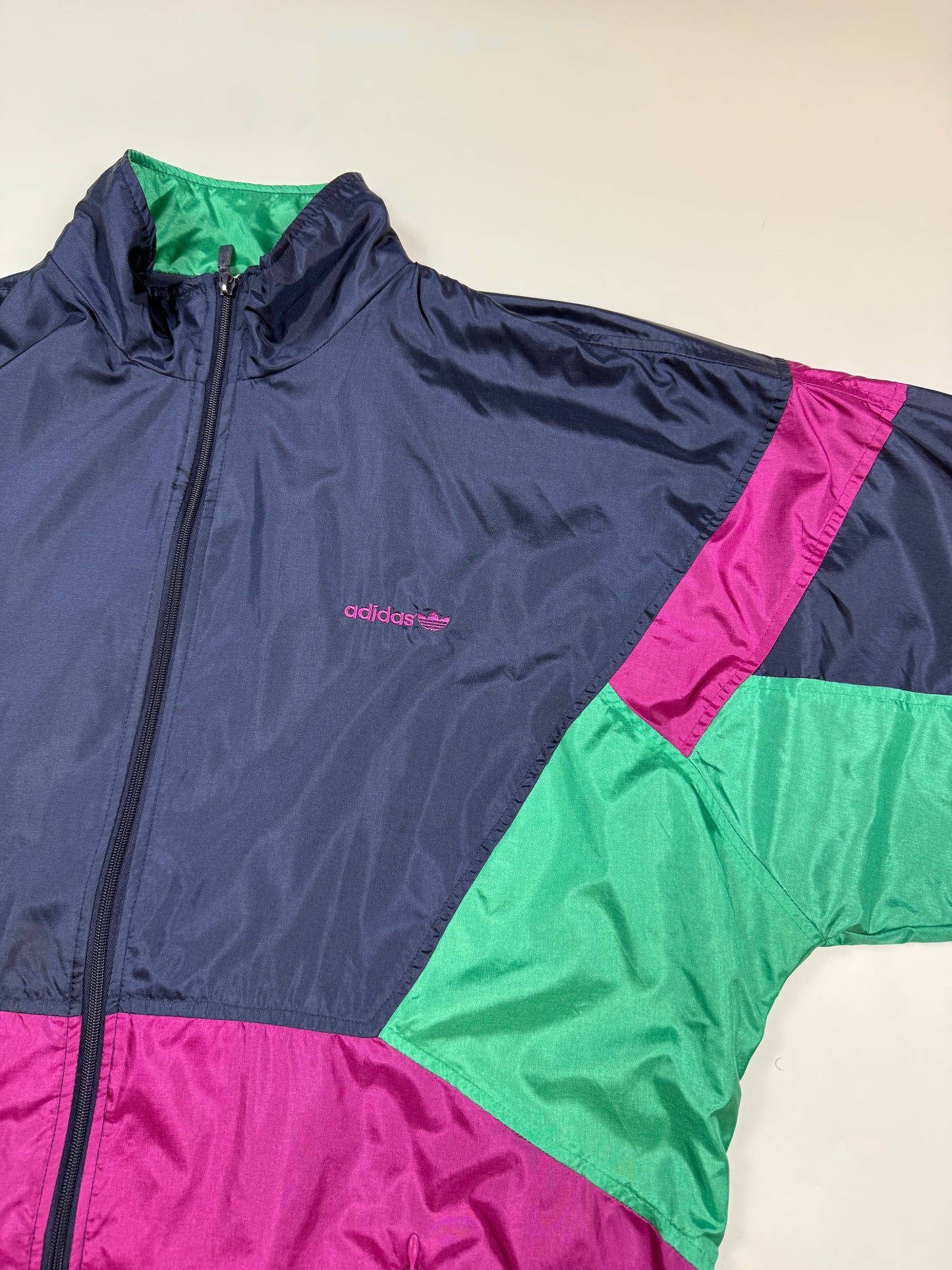 Vintage 90s Adidas originals colour block shell track jacket (XL)