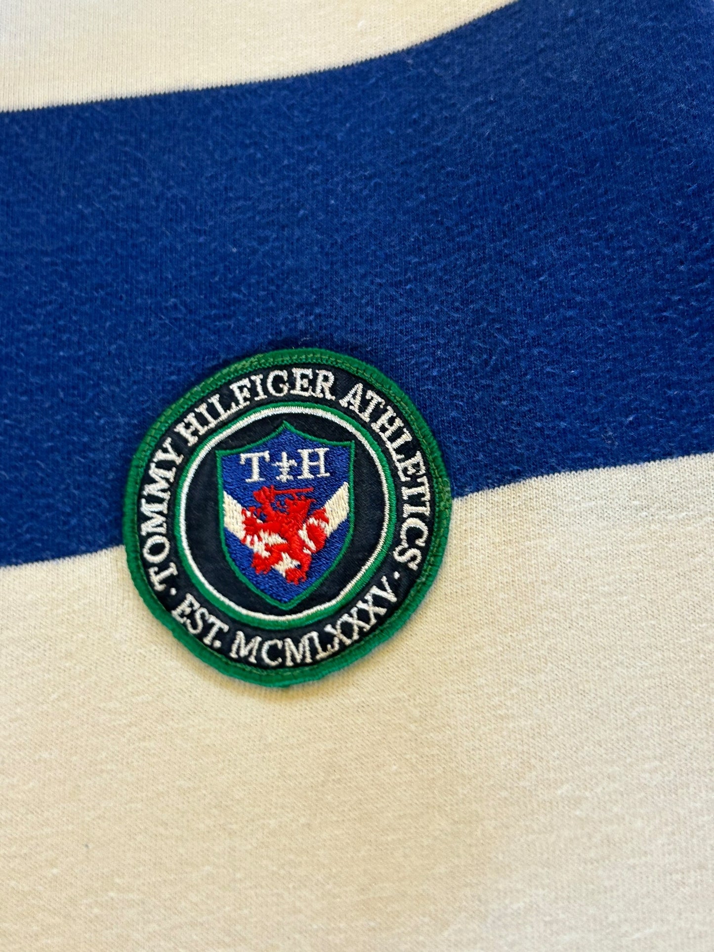 Vintage 90s Tommy Hilfiger striped rugby polo shirt (M)