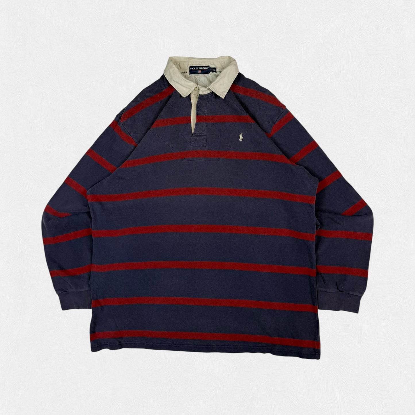 Vintage 90s Ralph Lauren Polo sport striped rugby polo (XL)