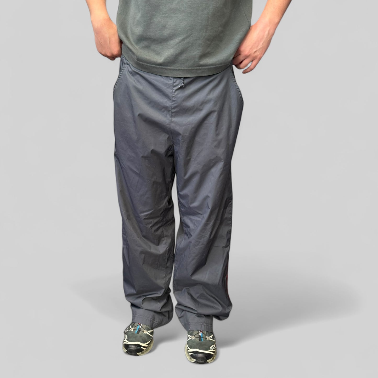 Vintage Adidas spell out baggy track pants (XL)