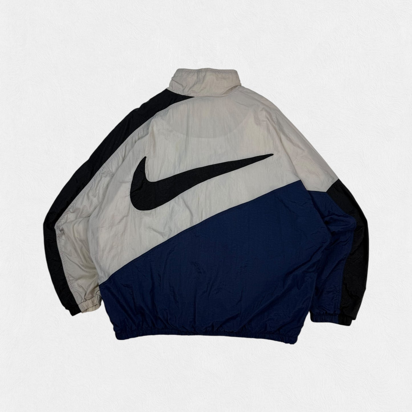 Vintage 90s Nike big swoosh windbreaker track jacket (XL)