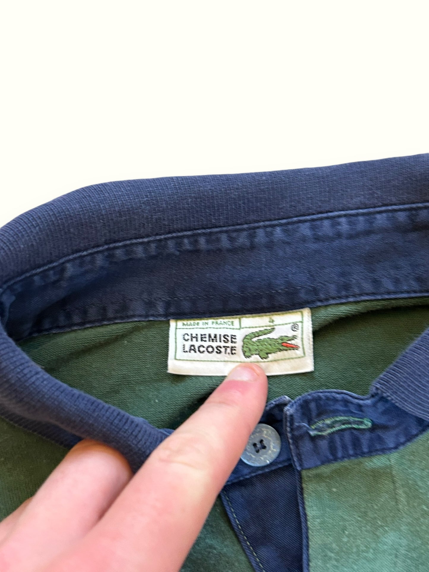 Vintage 80s Lacoste La chemise long sleeve polo shirt (M)