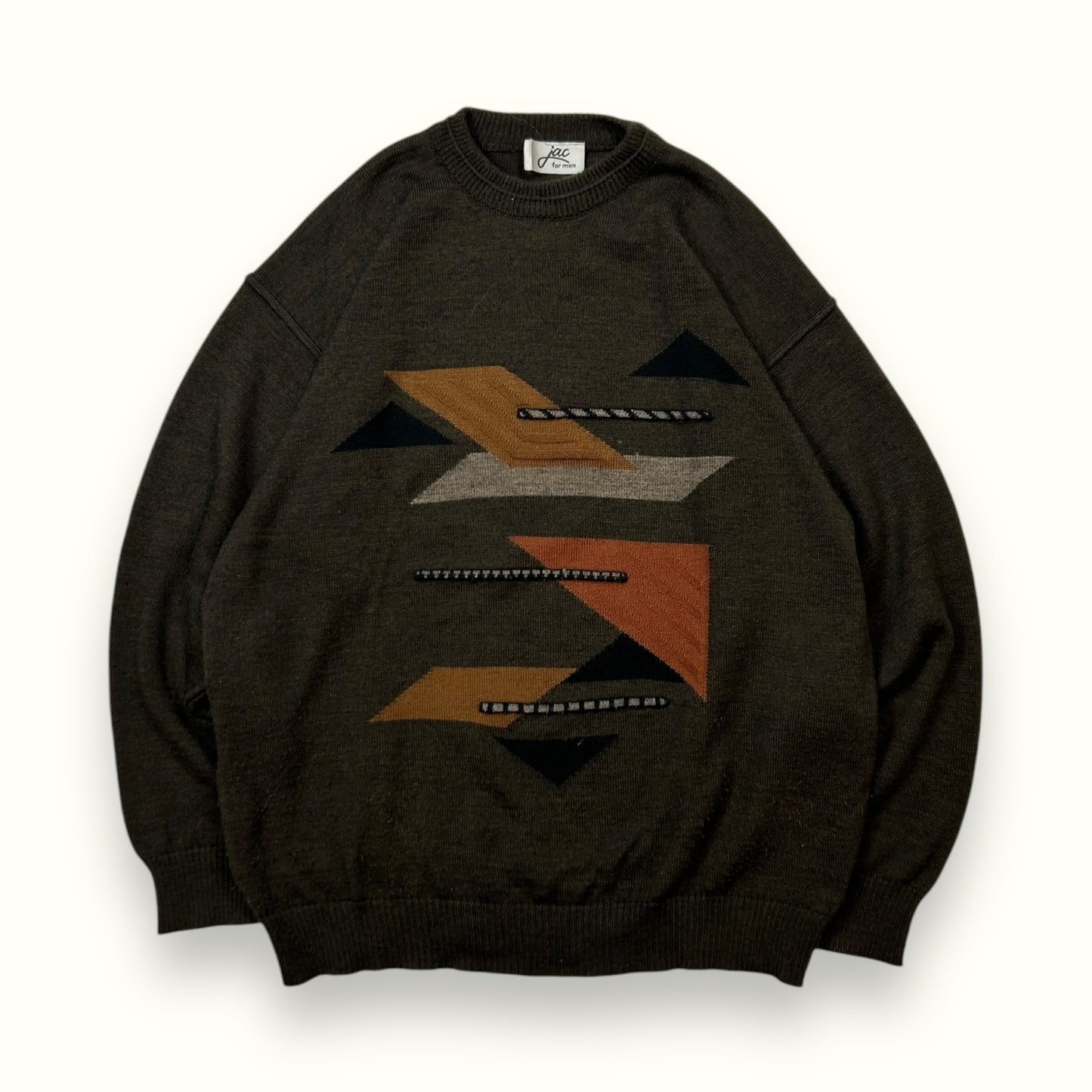 Abstract grandad knit sweater (L)