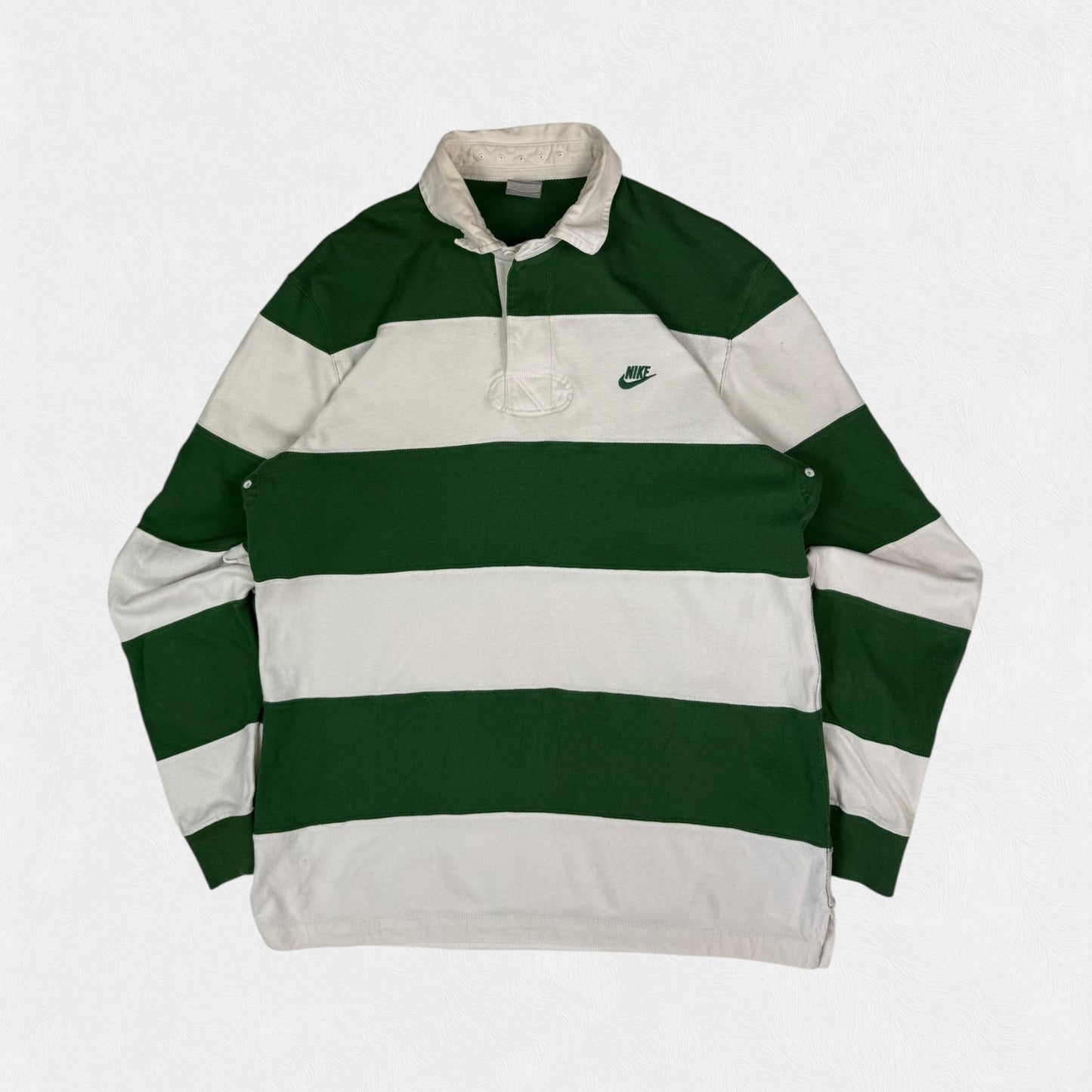 Vintage Nike striped rugby polo shirt (L)