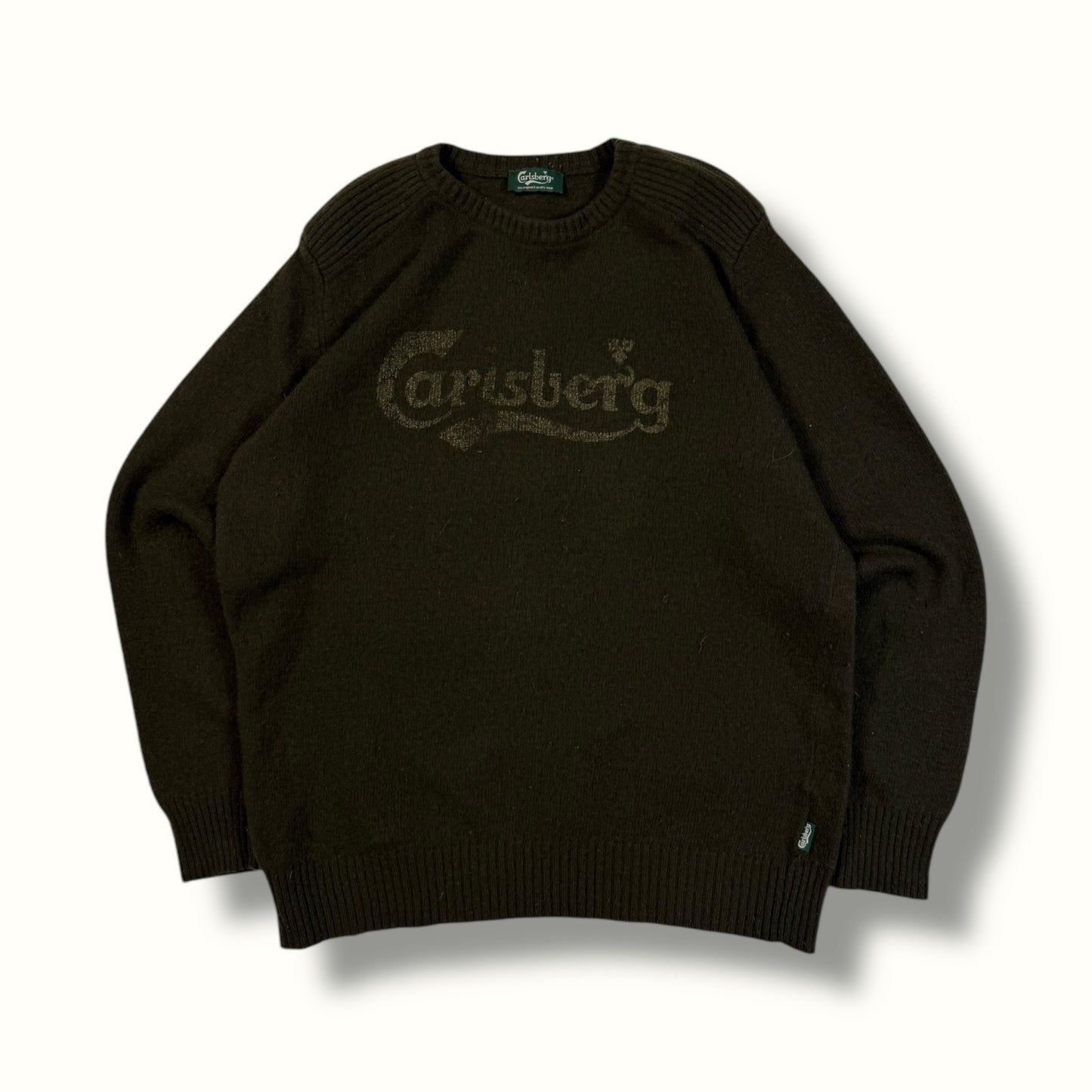 Vintage Carlsberg spell out knit sweater (XL)