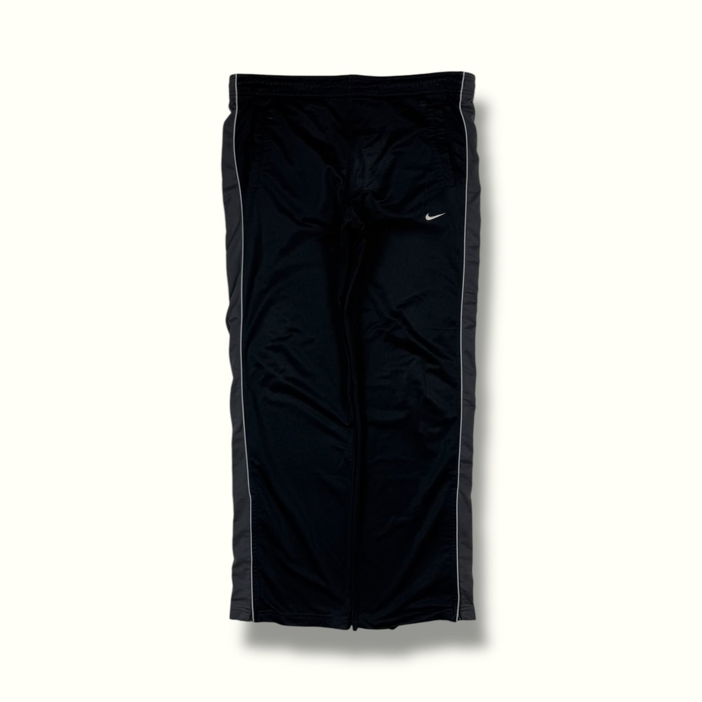 Vintage Nike baggy side stripe track pants black and grey