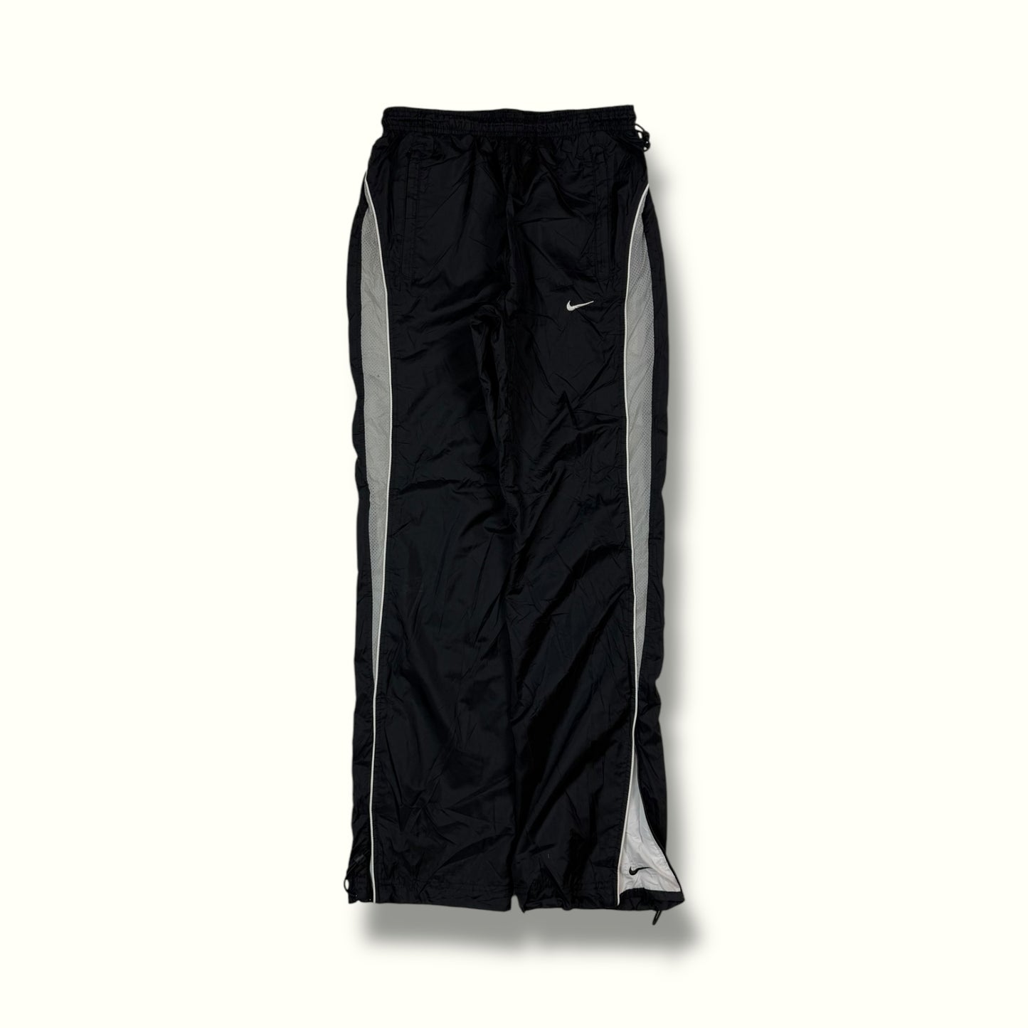 Nike baggy side stripe track pants black