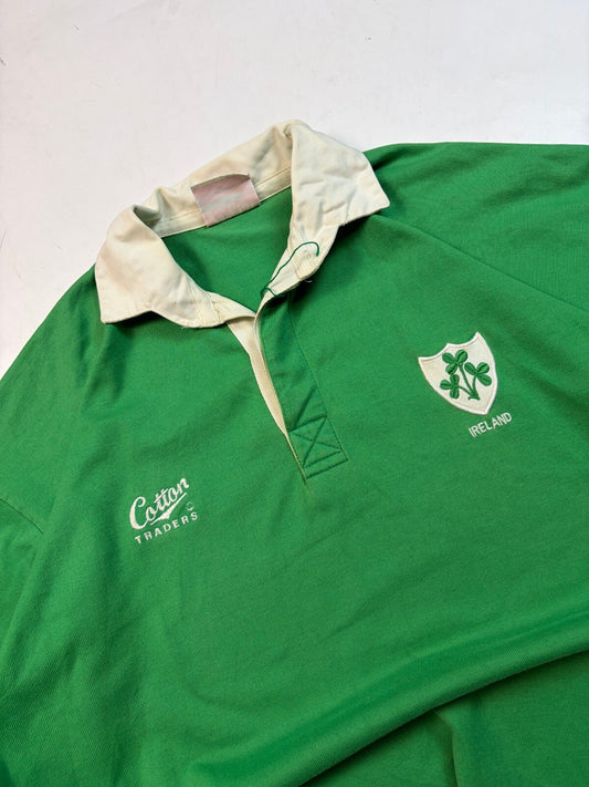 Vintage Ireland 1992 Cotton Traders supporters rugby union shirt (XL)