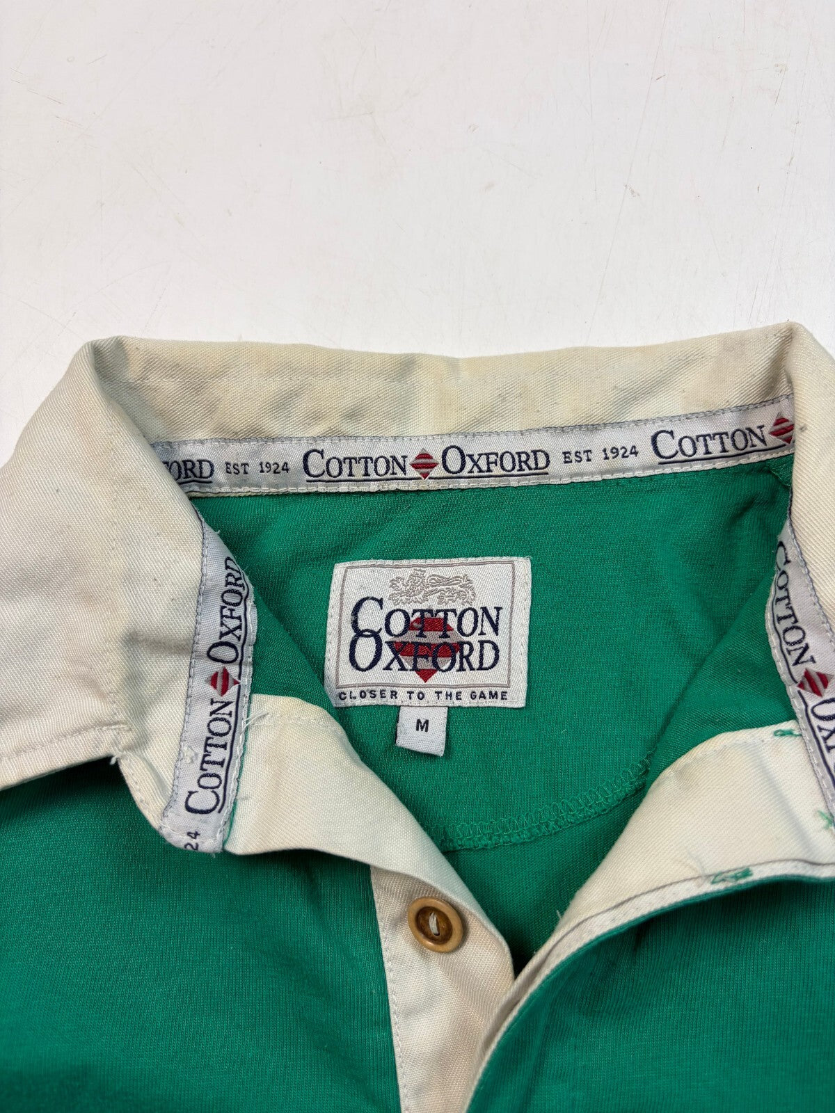 Vintage 90s Ireland cotton oxford rugby shirt (M)