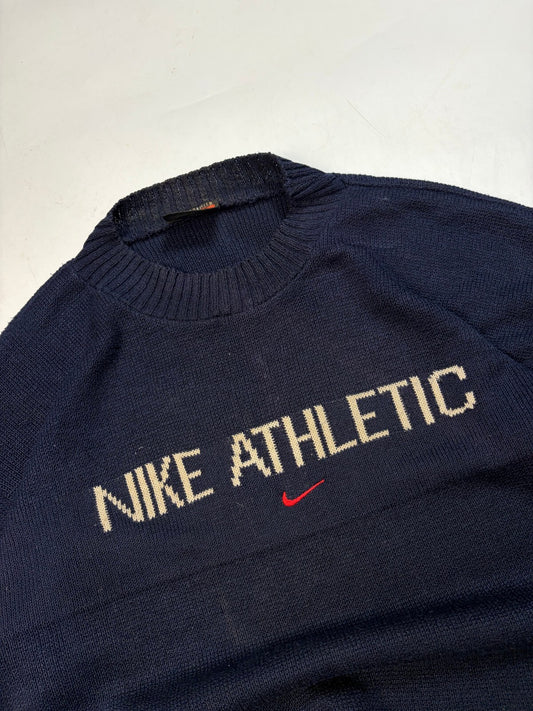 Vintage 90s Nike athletic spell out knit sweater (XL)