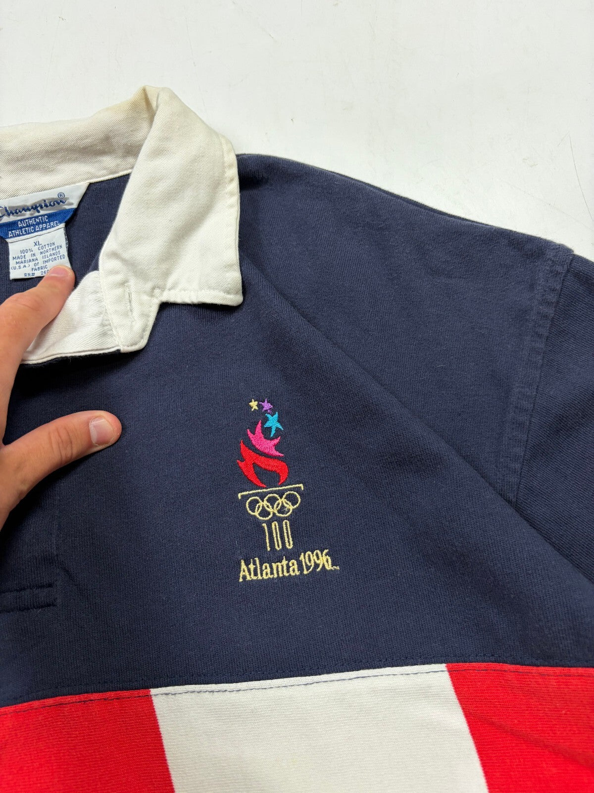 Vintage Champion Atlanta 1996 rugby polo shirt (XL)
