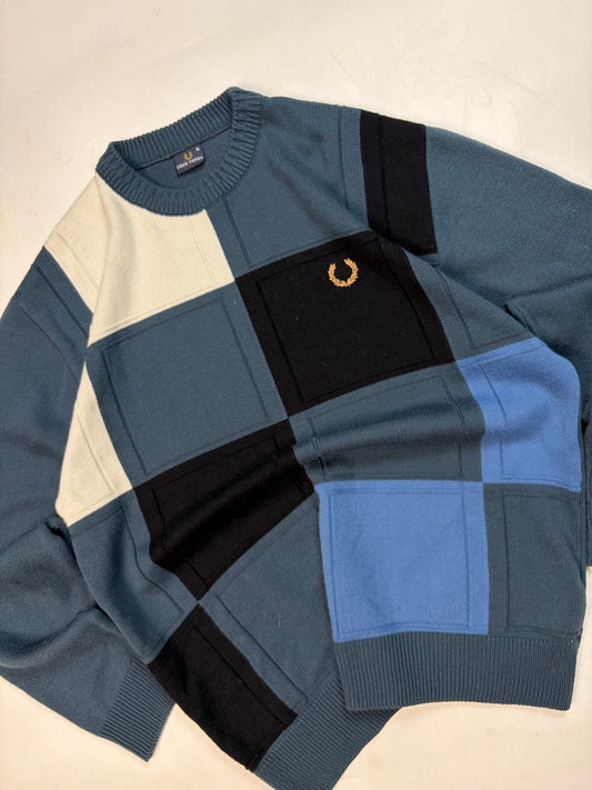 Vintage Fred Perry abstract knit sweater (M)