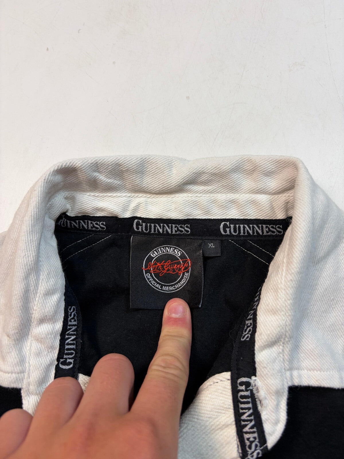 Vintage Y2K Guinness beer rugby polo shirt (XL)