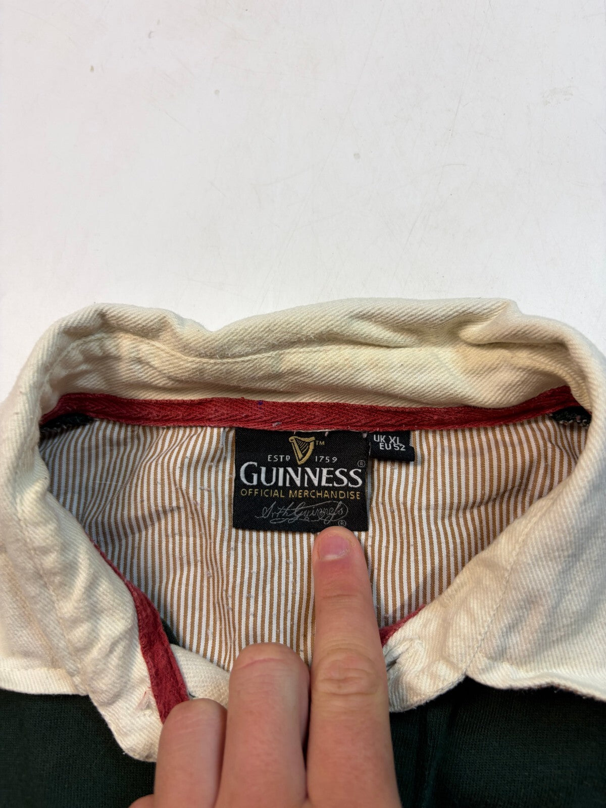 Vintage Guinness beer striped rugby polo shirt (XL)