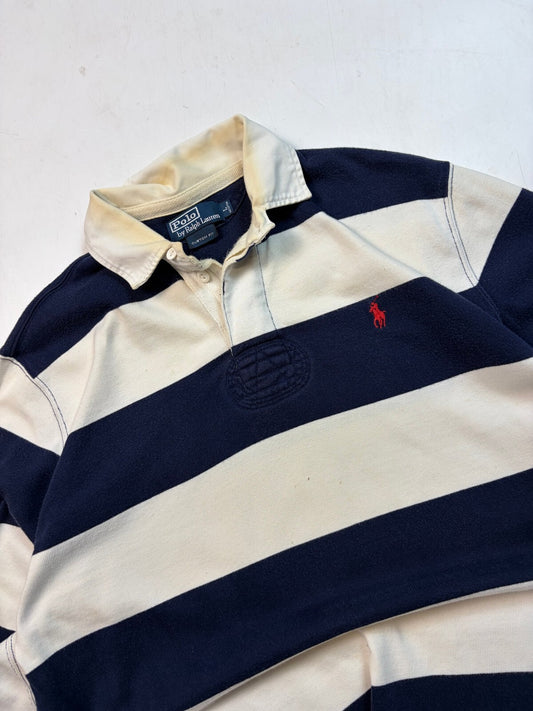 Vintage Ralph Lauren striped rugby polo shirt (L)