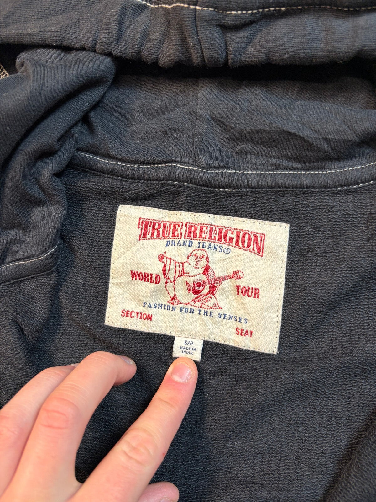 Vintage Y2K True religion Buddha zip up hoodie (S)