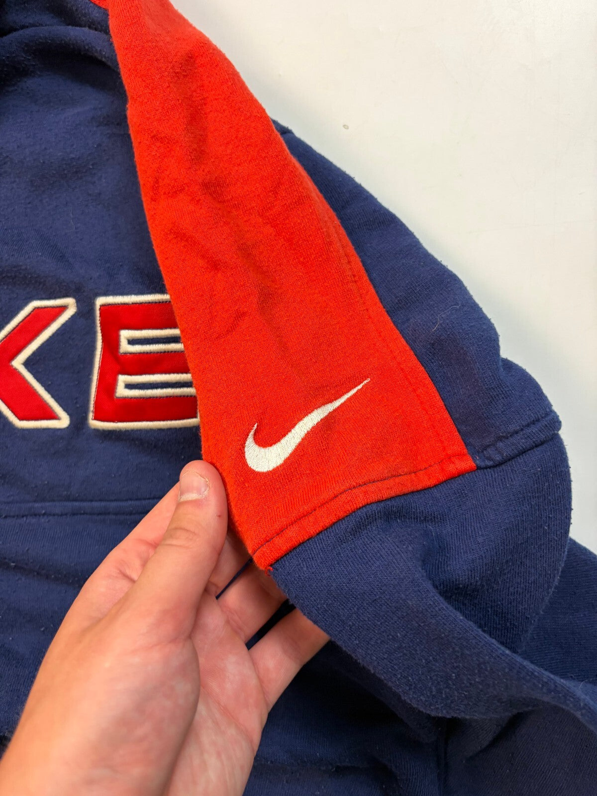 Vintage 90s Nike spell out quarter zip sweatshirt (L)