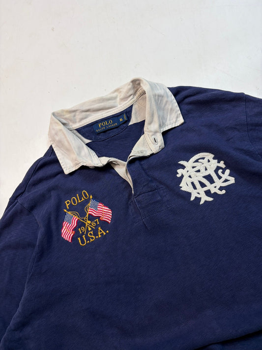 Ralph Lauren USA crest logo rugby polo shirt (XL)