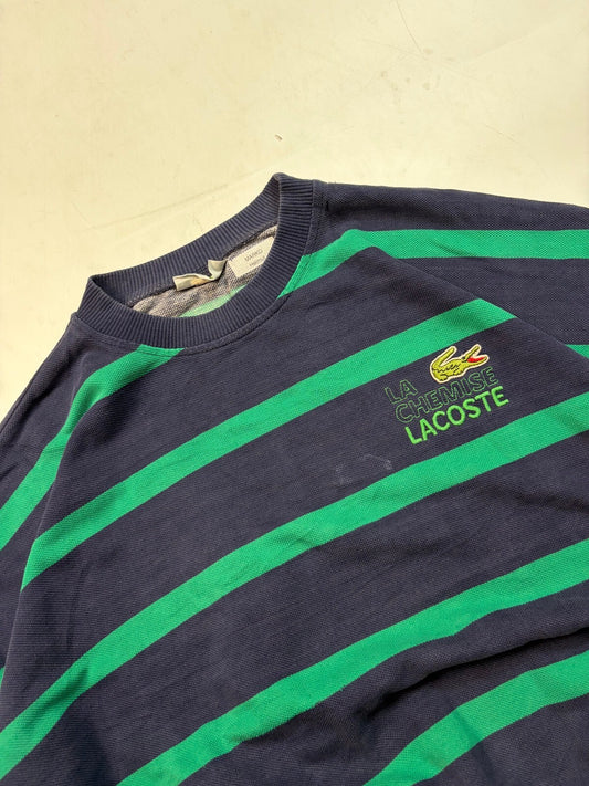 Vintage 80s Lacoste la chemise striped sweatshirt (L)