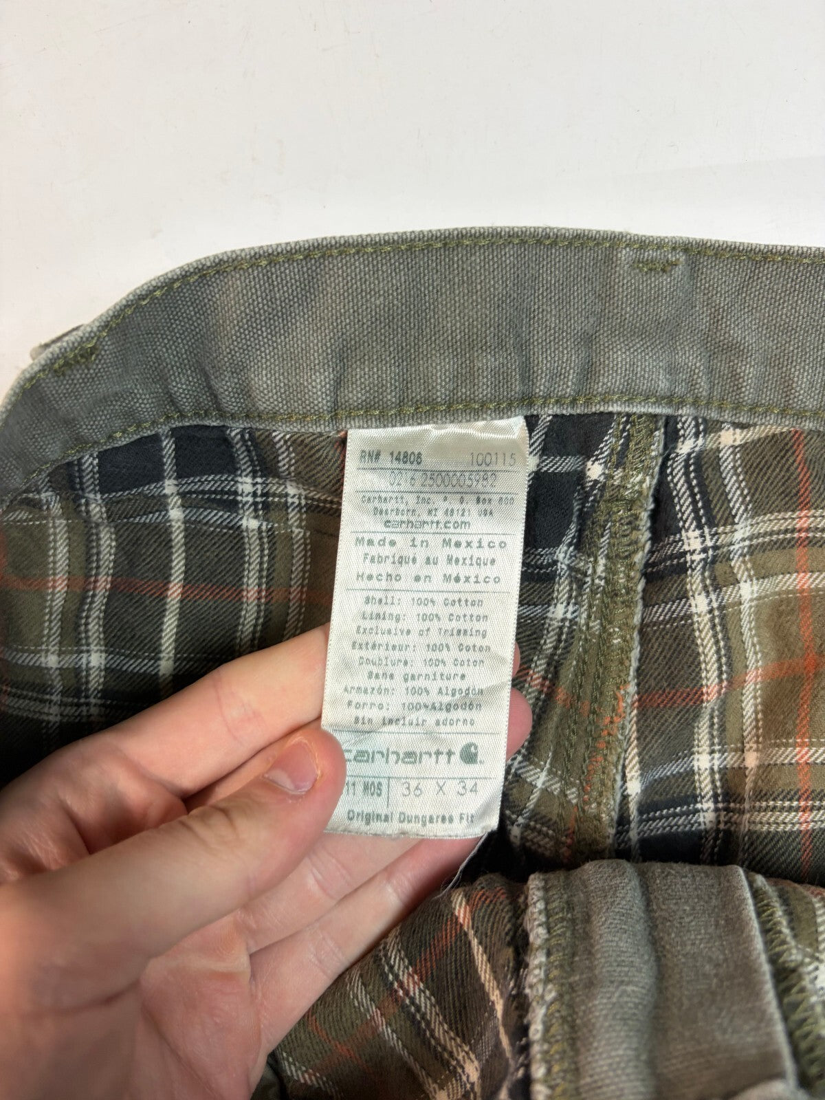 Vintage Carhartt blanket lined baggy carpenter pants (W36)