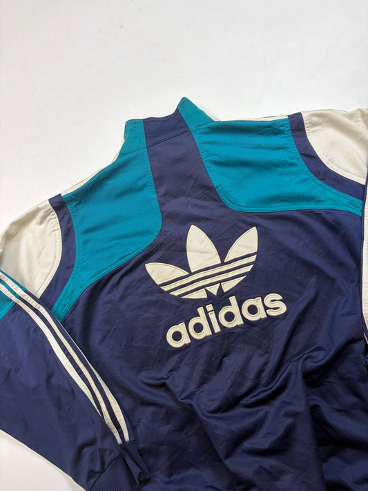 Vintage 90s adidas originals colour block centre logo track top (L)