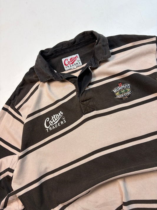 Vintage 90s Murphy's Irish stout Cotton Traders rugby polo shirt (XL)