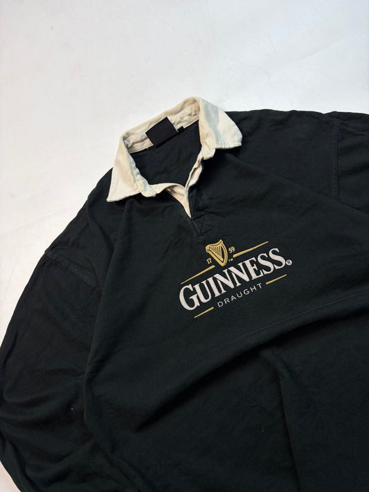 Vintage Guinness beer spell out rugby polo shirt (XL)