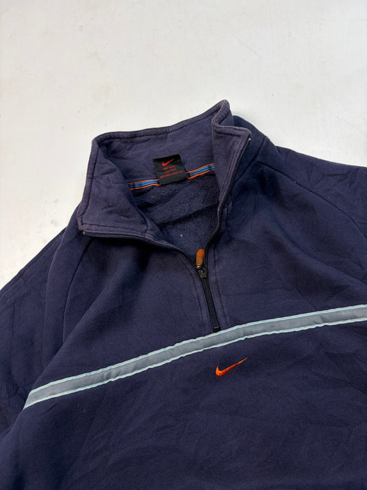 Vintage 90s Nike centre logo quarter zip sweatshirt (S)