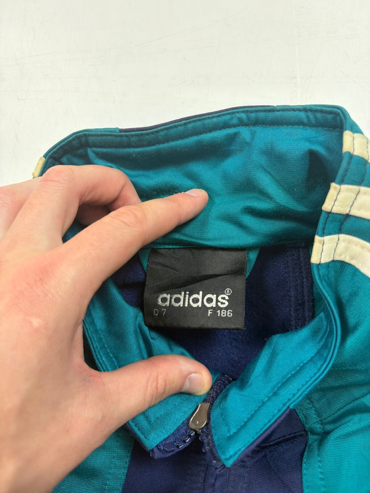 Vintage 90s adidas originals colour block centre logo track top (L)