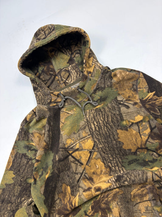 Vintage real tree camo fleece hoodie (M)