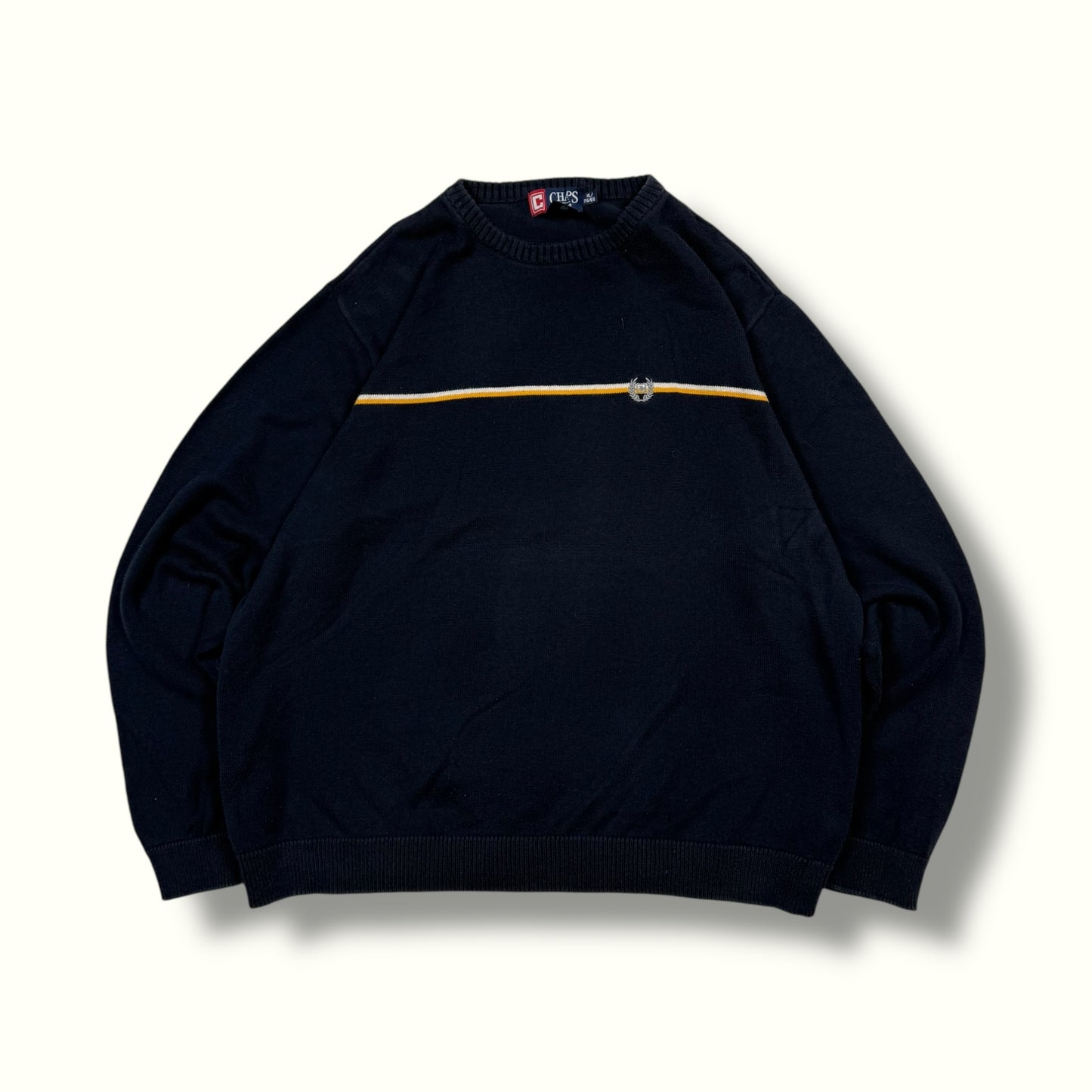chaps knit sweater navy blue