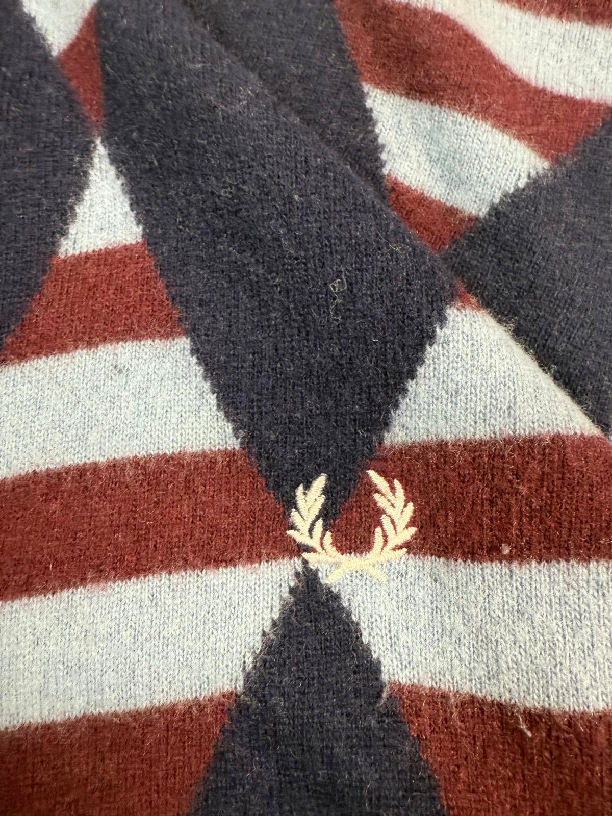 Vintage Fred Perry Argyle wool knit sweater (L)