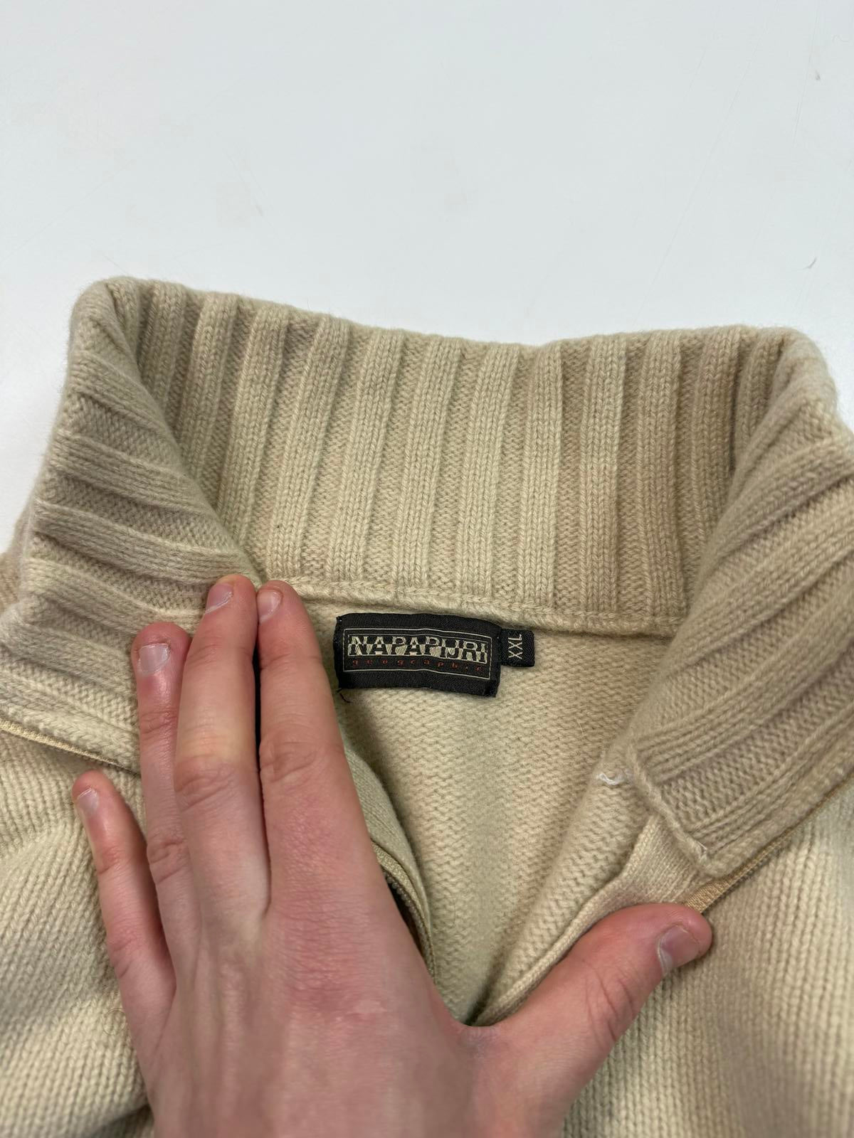 Vintage Napapijri quarter zip wool knit sweater (M)
