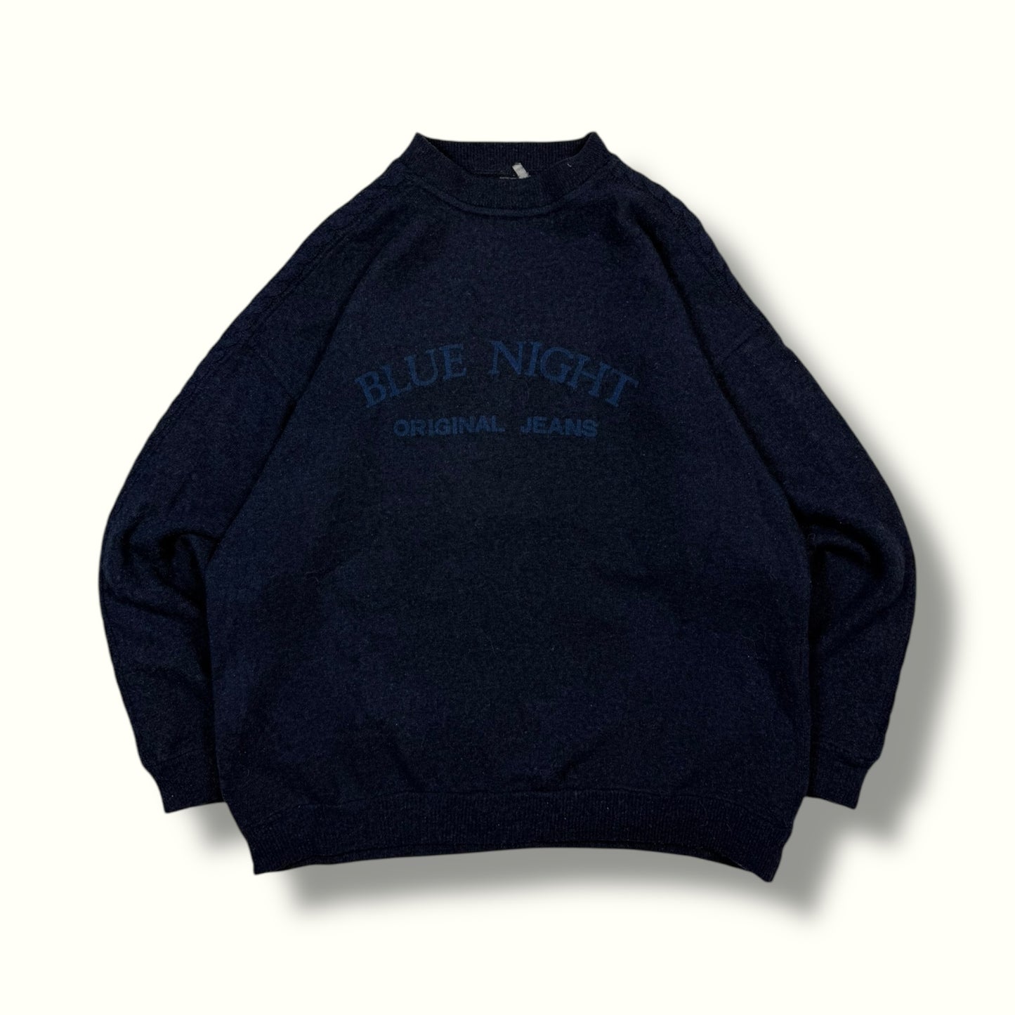vintage blue night wool sweater navy