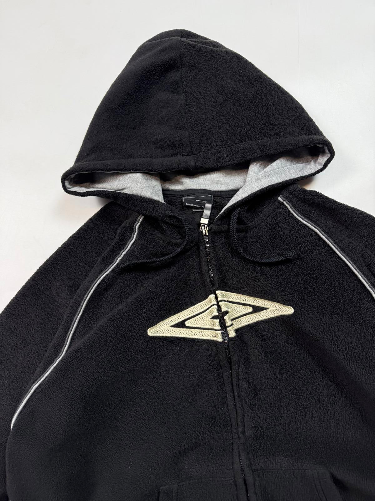 Vintage Umbro centre logo zip up fleece hoodie (M)