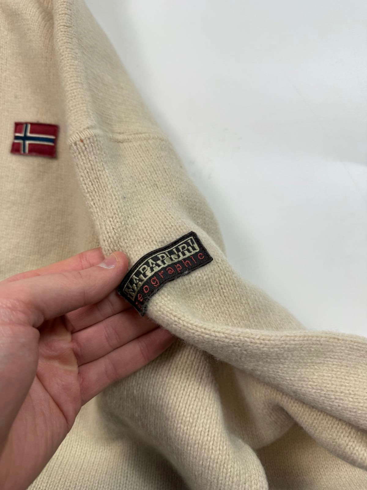 Vintage Napapijri quarter zip wool knit sweater (M)