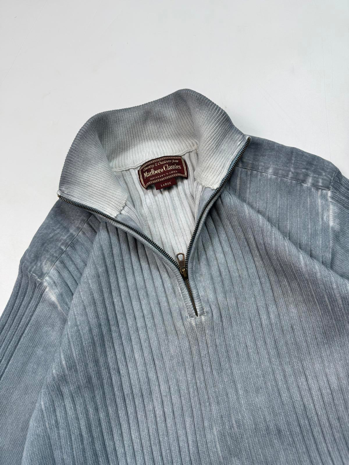 Vintage Marlboro classics quarter zip fisherman knit sweater (L)