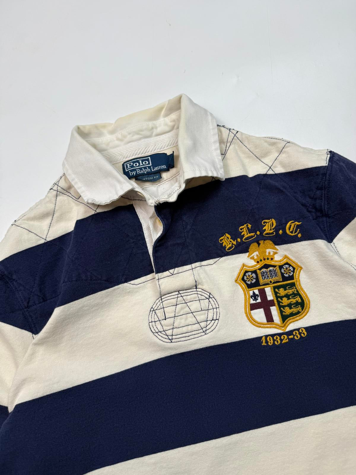 Vintage Polo Ralph Lauren striped rugby polo shirt (M)
