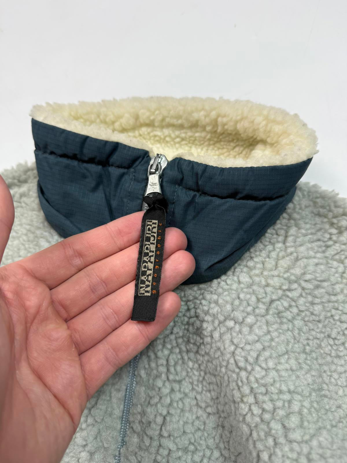 Vintage Napapijri deep pile quarter zip fleece (S)