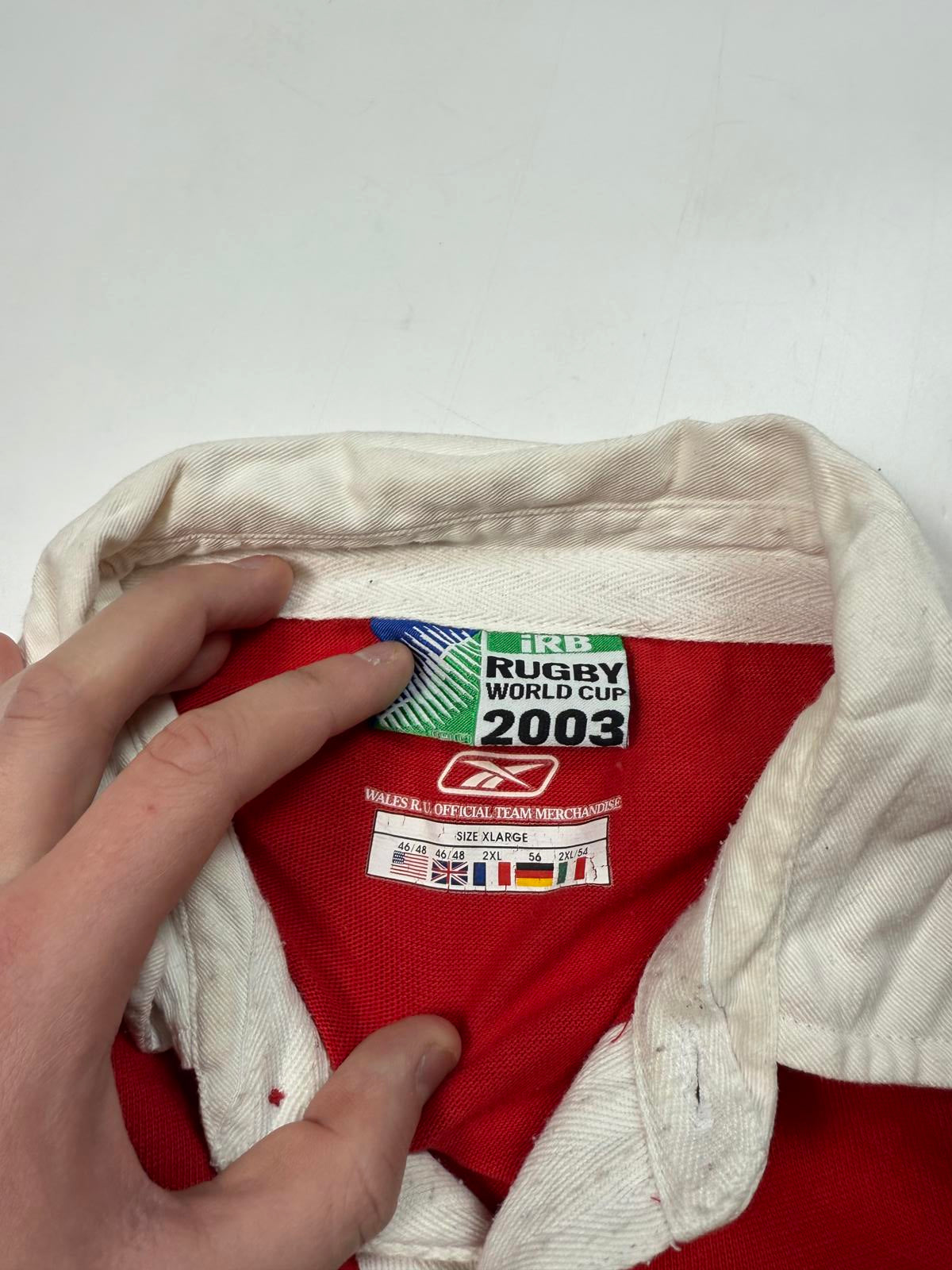 Vintage Wales rugby world cup 2003 Reebok rugby shirt (XL)