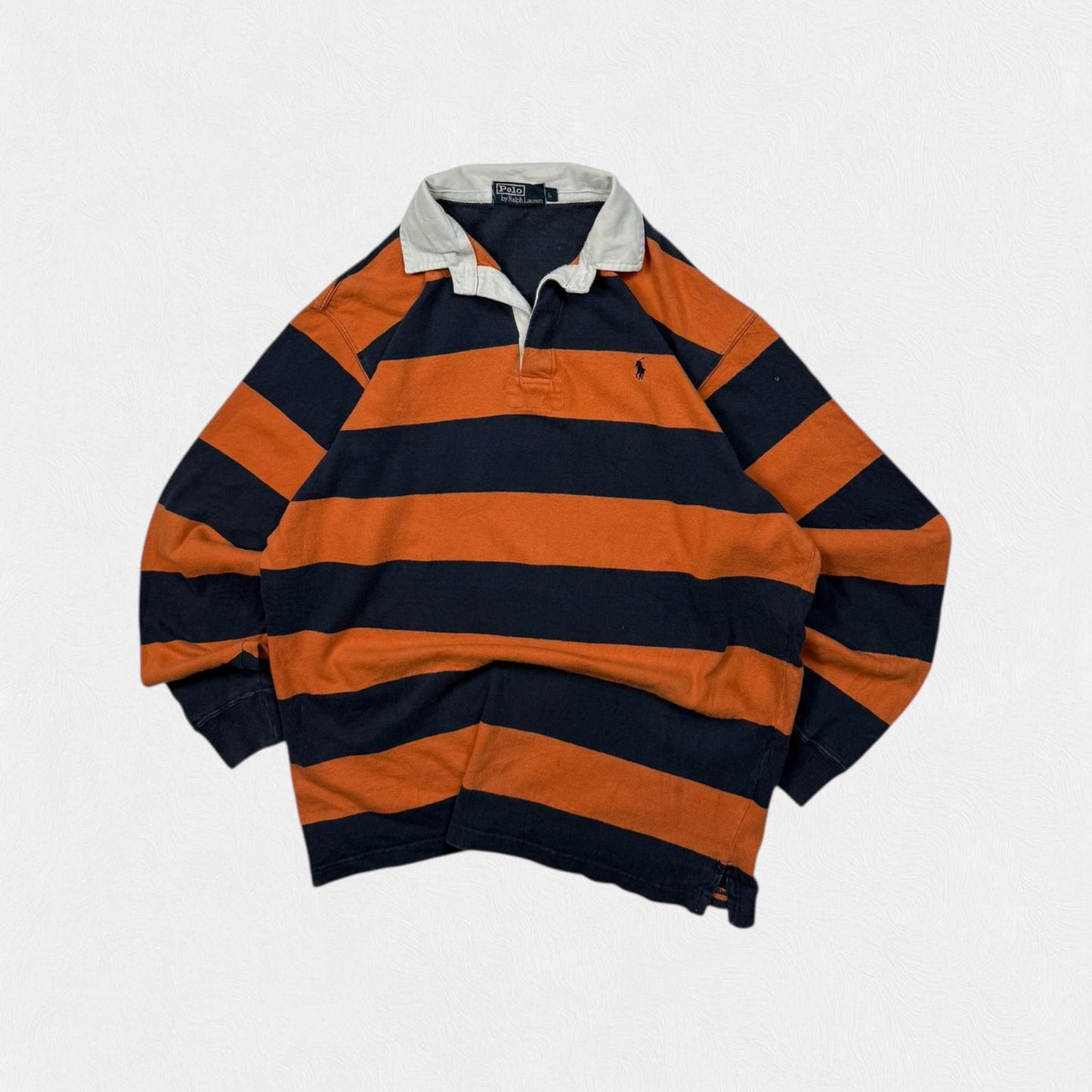 Vintage 90s Polo Ralph Lauren striped rugby polo shirt (L)
